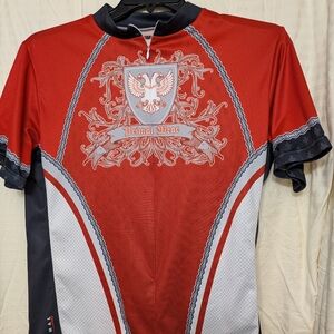Primal Wear Men’s XL Cycling Jersey Red Crest Design Short Sleeve